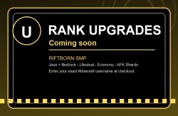 Rank Upgrades - Coming Soon