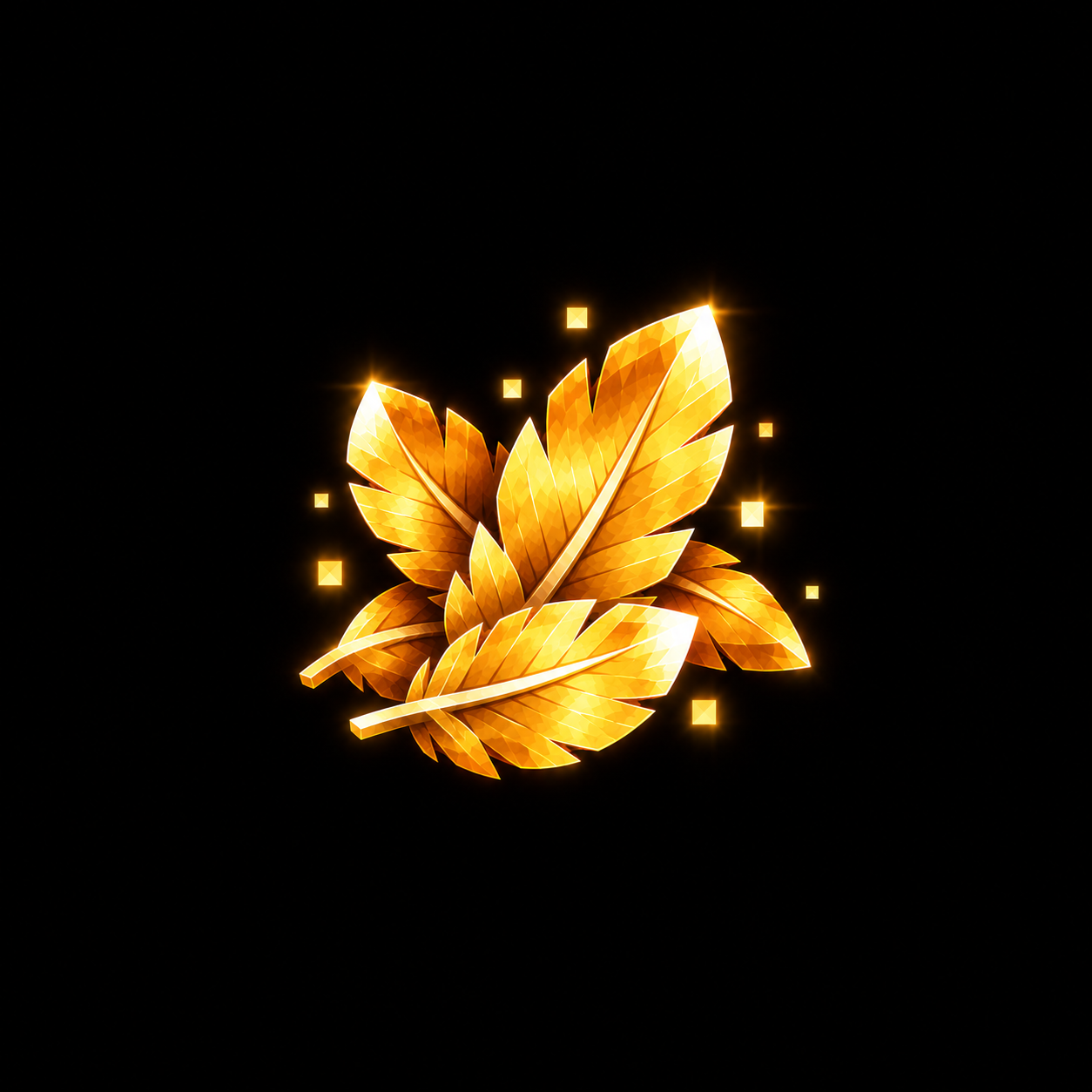Handful of Golden Feathers (100 Feathers)