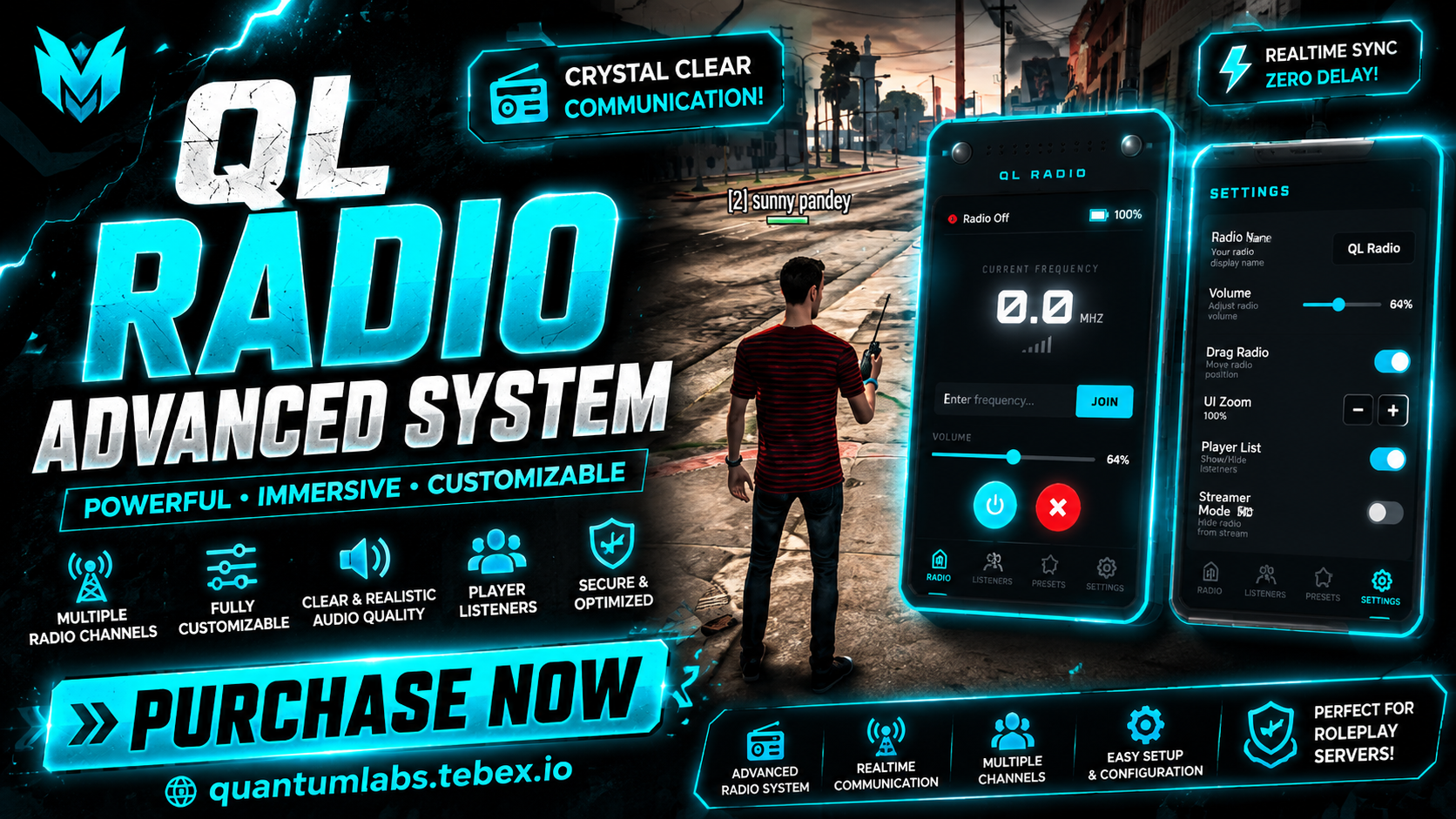 QL Radio — Advanced Multi-Framework Voice Radio System