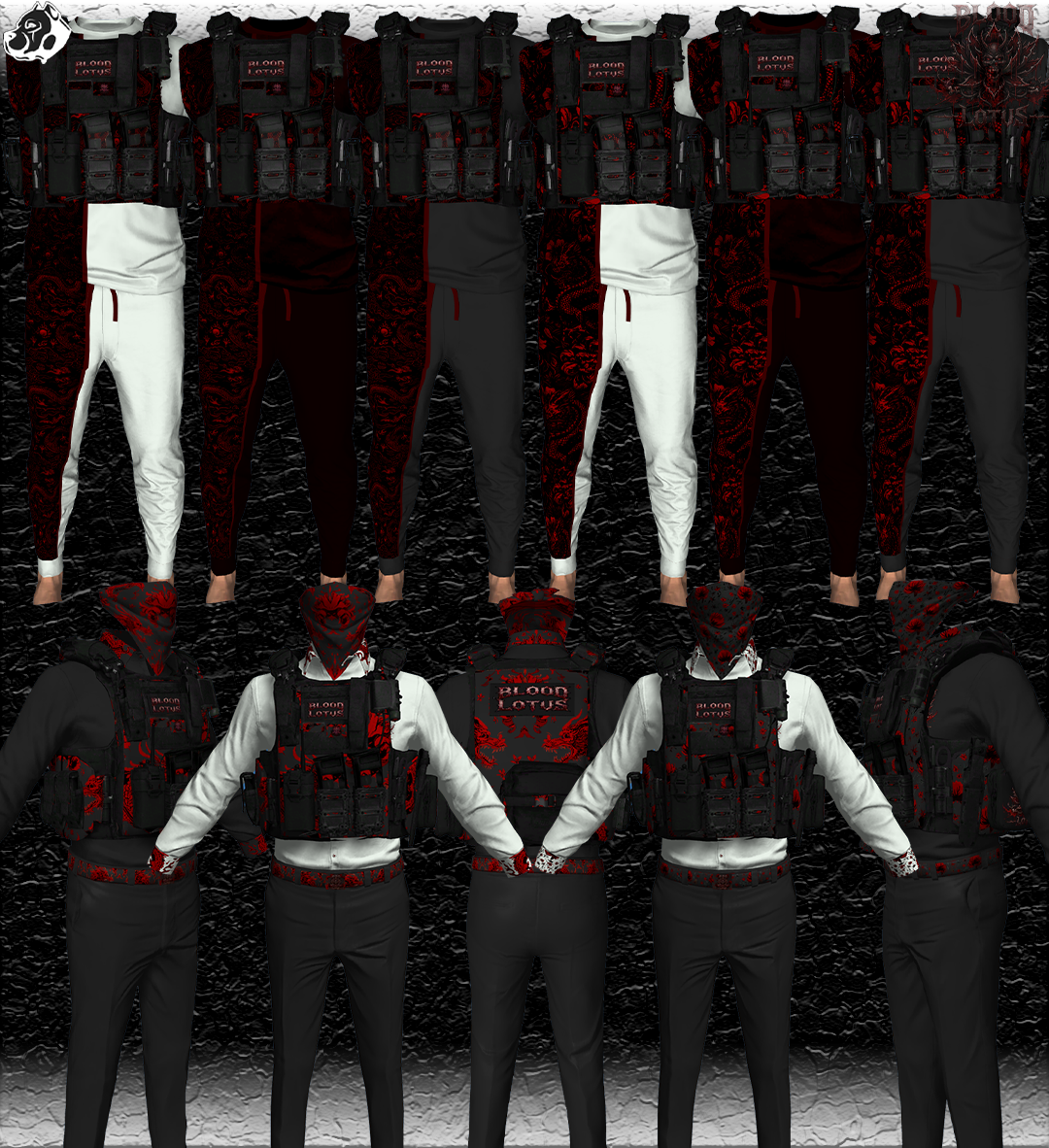 Blood Lotus Uniform Bundle | FiveM Gang Clothing