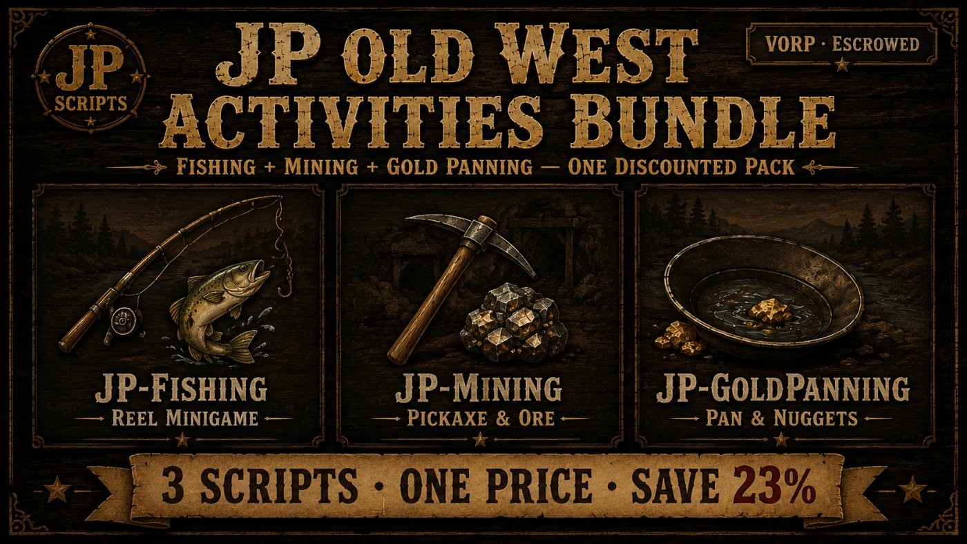 JP Old West Activities Bundle | Fishing + Mining + Gold Panning