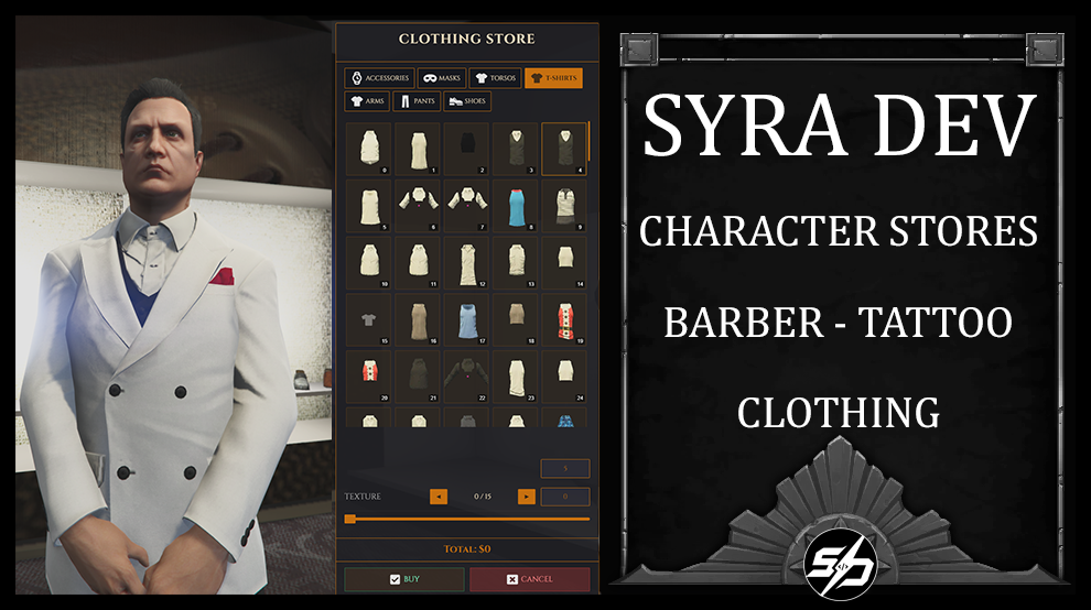 Character Store (Clothing, Barber, Tattoo) - ITEM VERSION