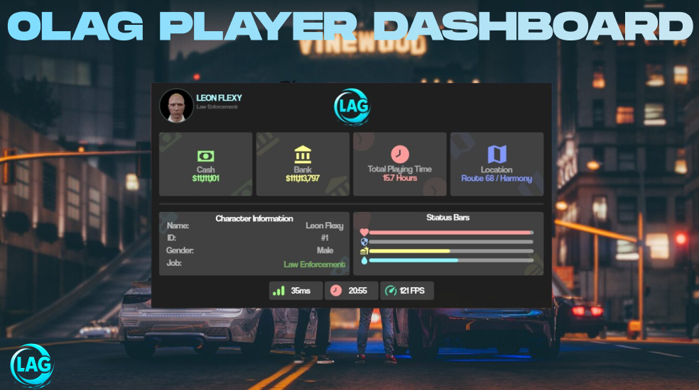 0Lag Player Dashboard [ESX,QB,QBOX]