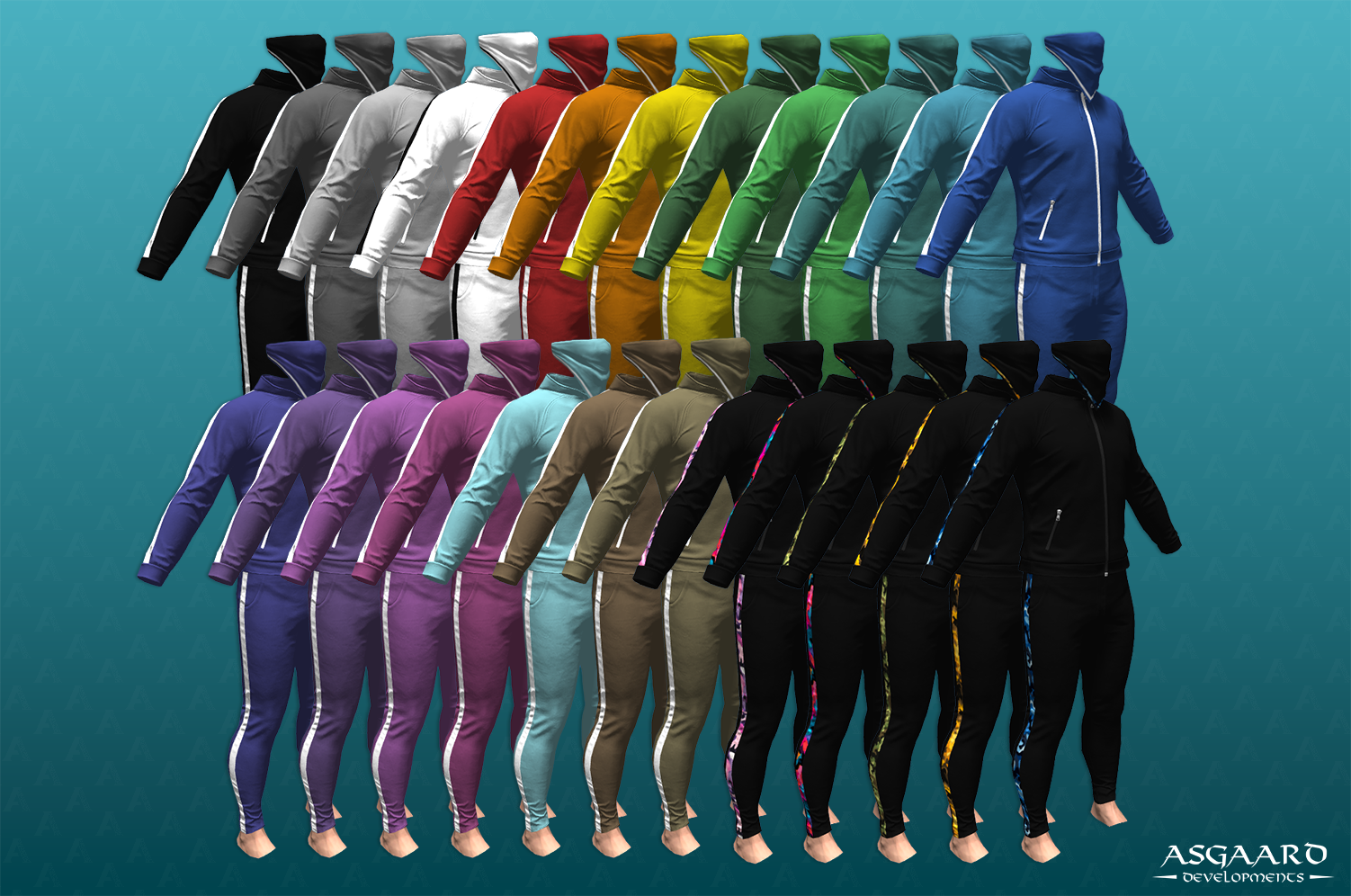 Colourful Tracksuits & Masks