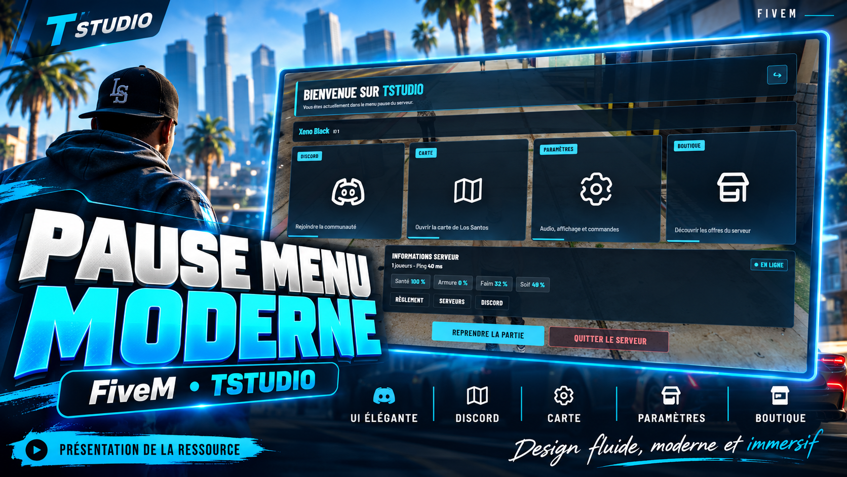 🚀 Menu Pause FiveM | Interface NUI Ultra Moderne