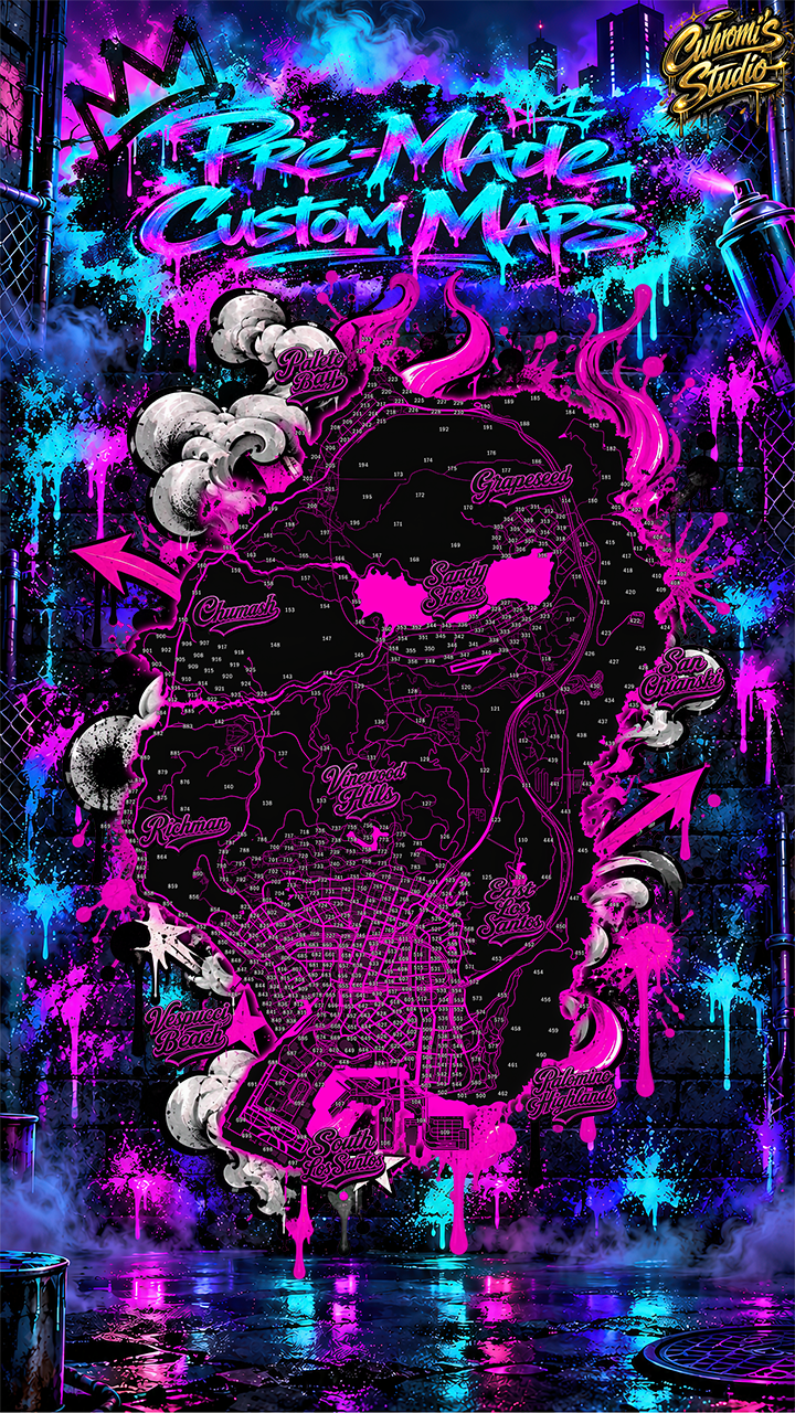 Pre-Made Minimap & Pause Menu Map [Theme 2 - Pink]