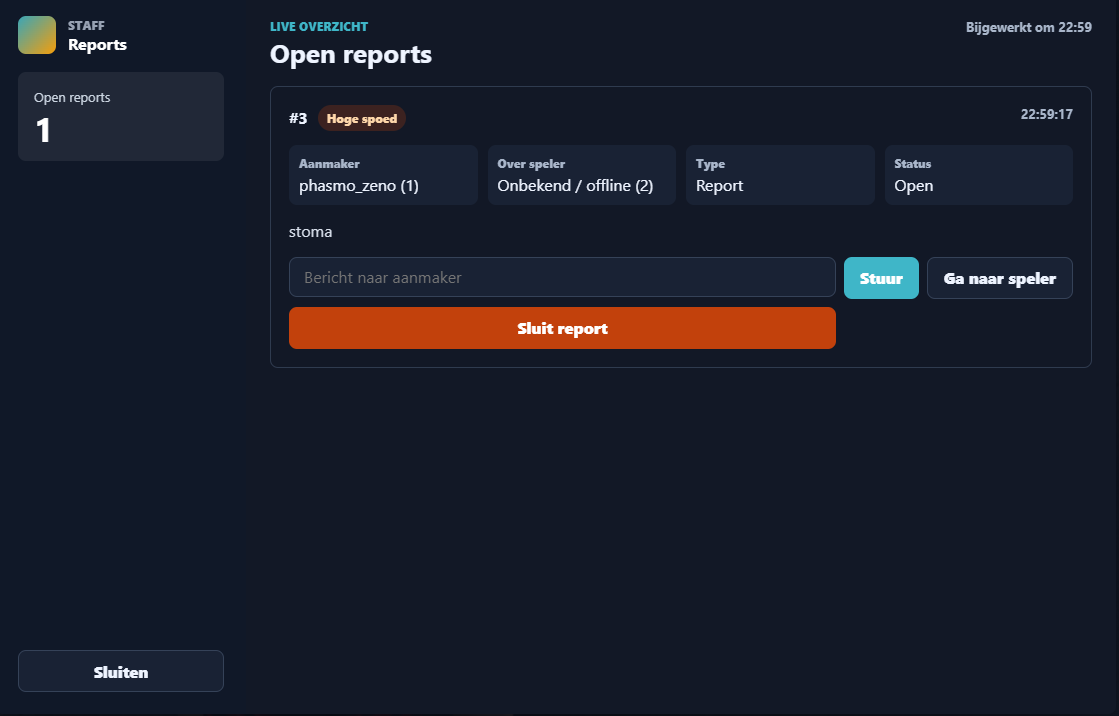 Report Systeem [BETA]