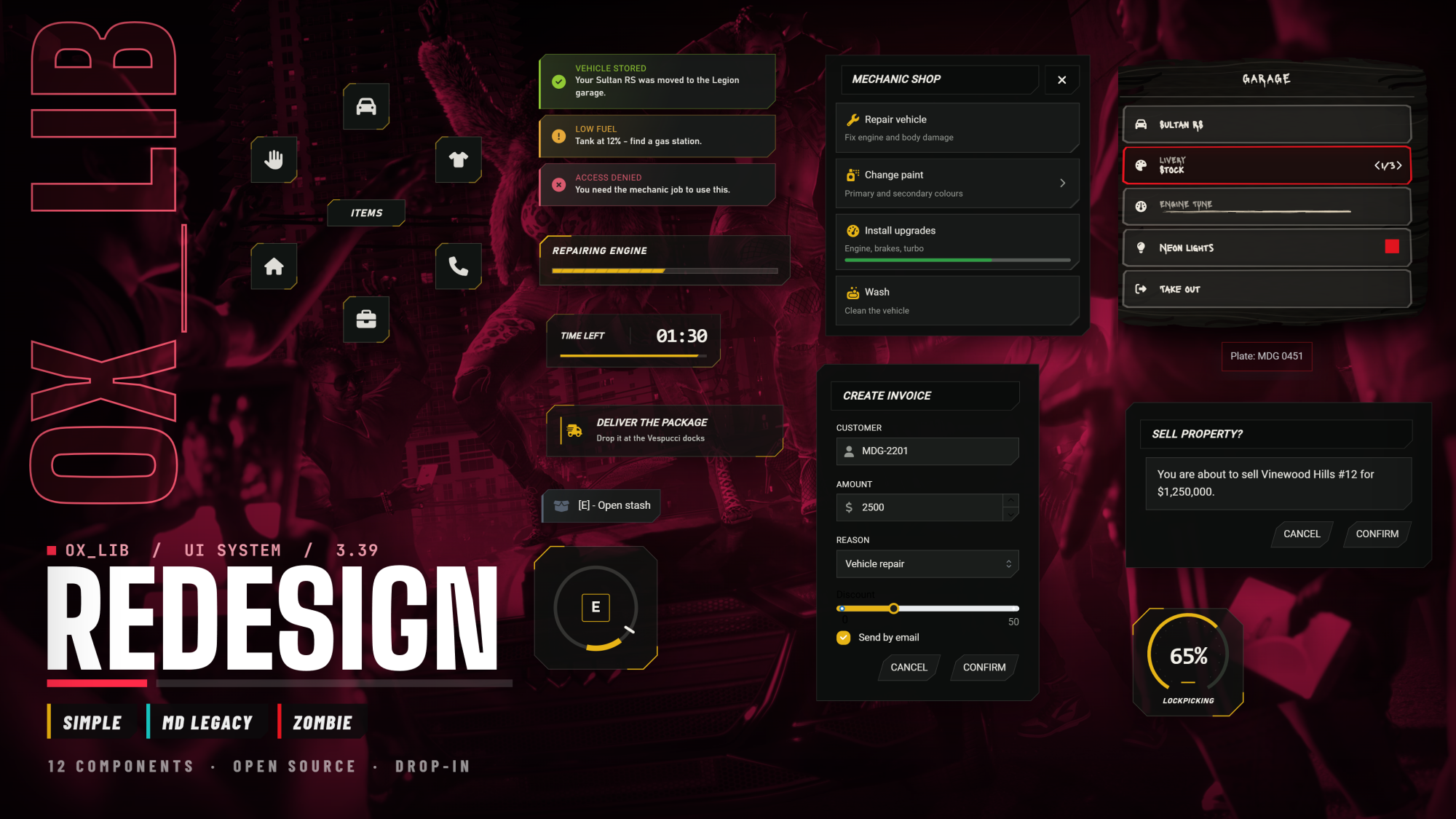 UI Pack ox lib / ox target