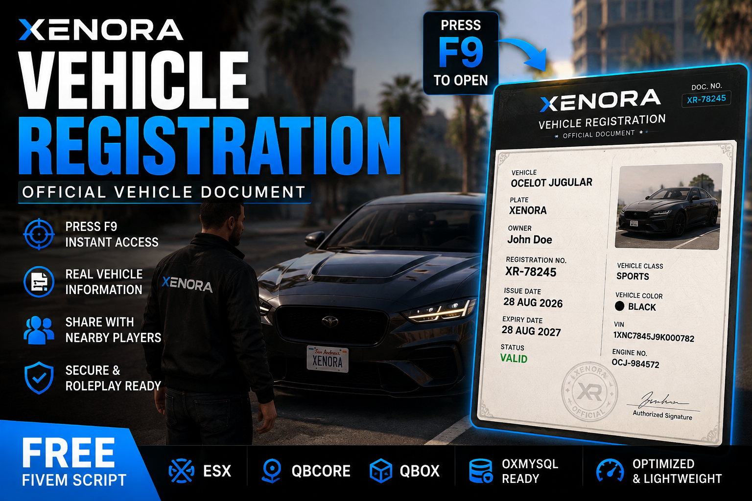 Xenora Vehicle Registration [FREE]