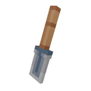 Leaning Shovel — cosmetic Furniture - Dino Cats Fossils item on the NovaVoid Cat Civilization Minecraft server