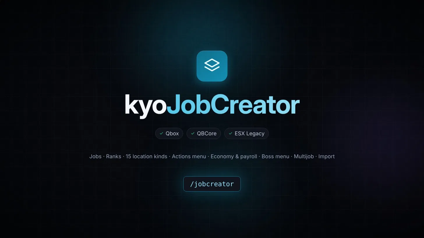 kyoJobCreator | Advanced Job Creator [QBox / QBCore / ESX]