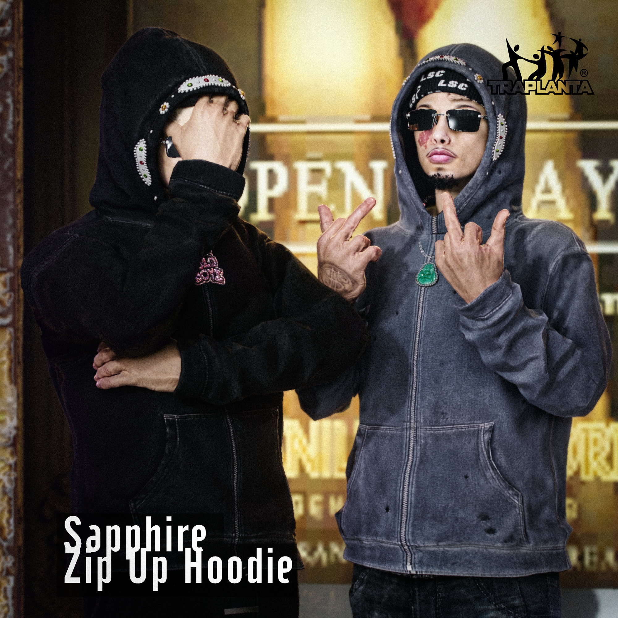 SAPPHIRE ZIP UP HOODIE