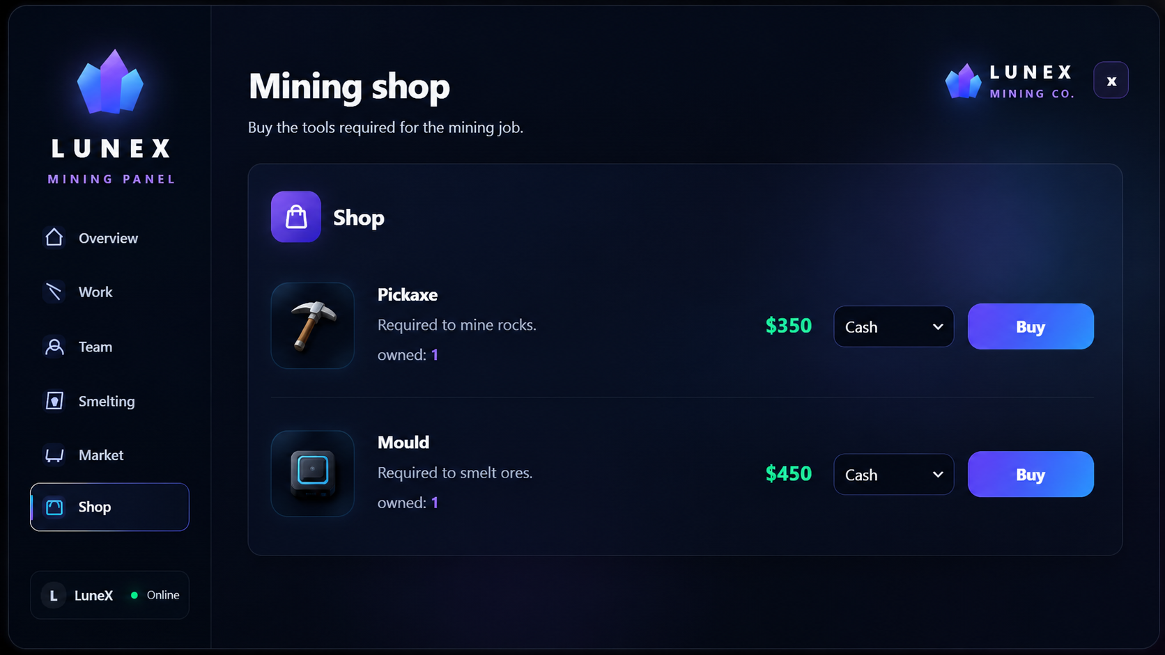 Lunex Mining Job