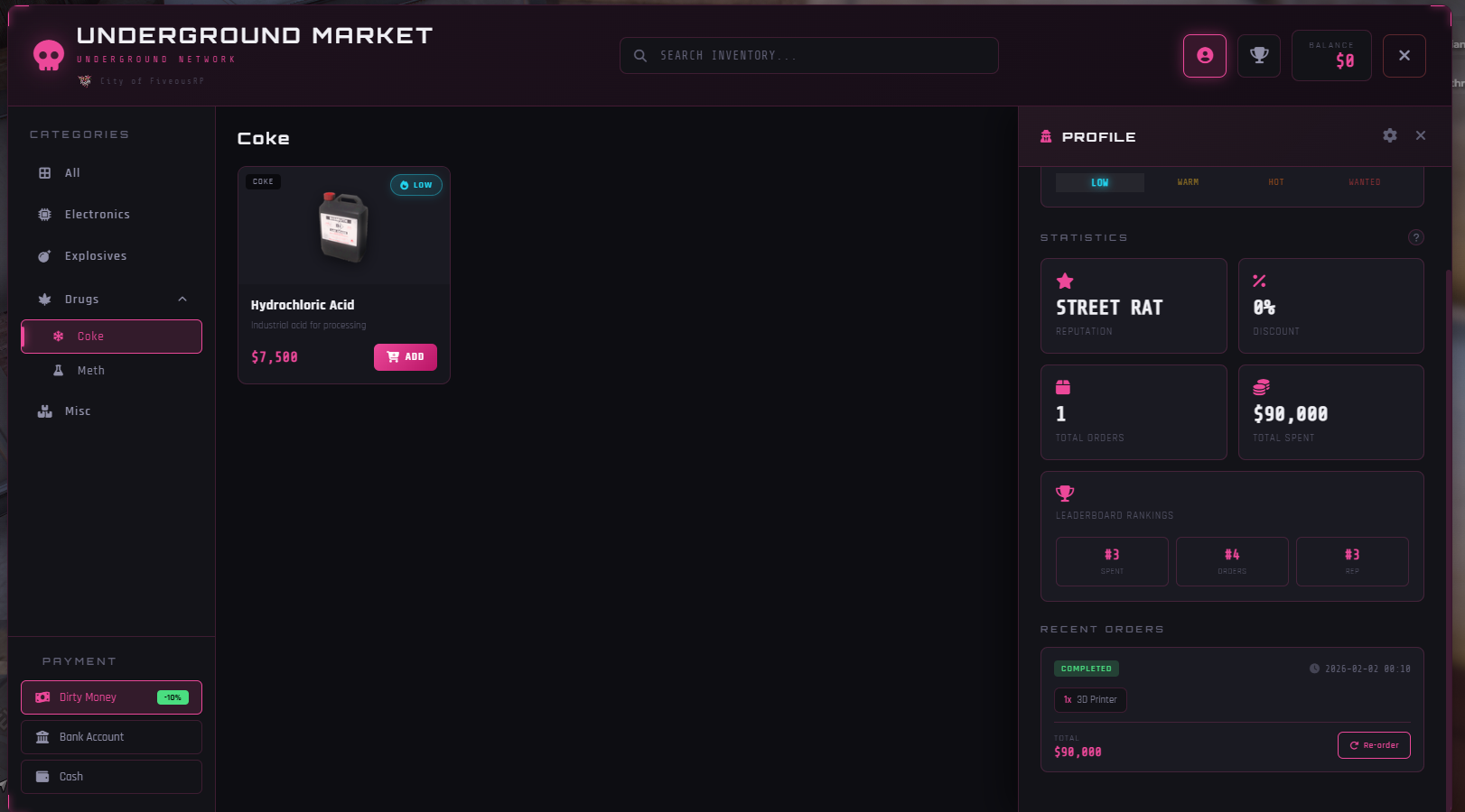 Fiveous Blackmarket (Escrowed)