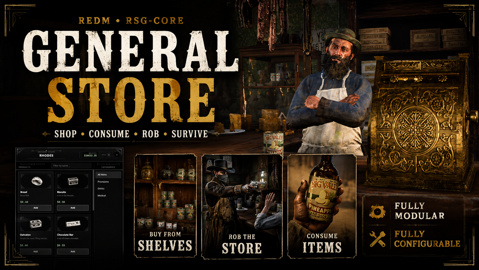 General Store  | REDM |  RSG-Core |  VORP-Core | Escrow