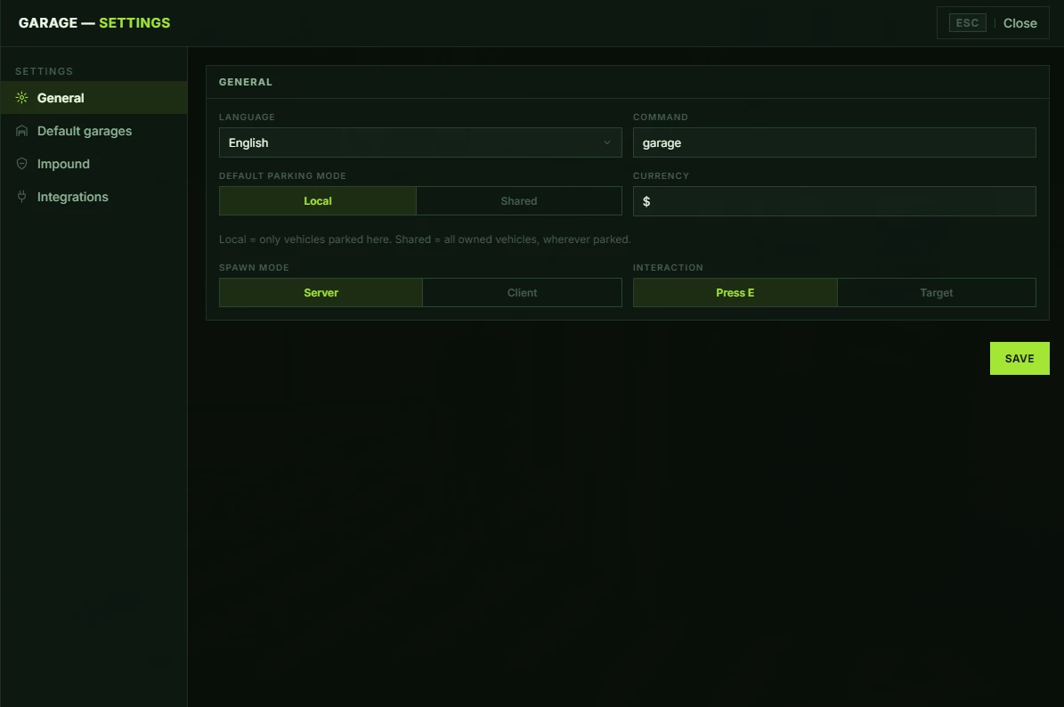 Garage - Early Access