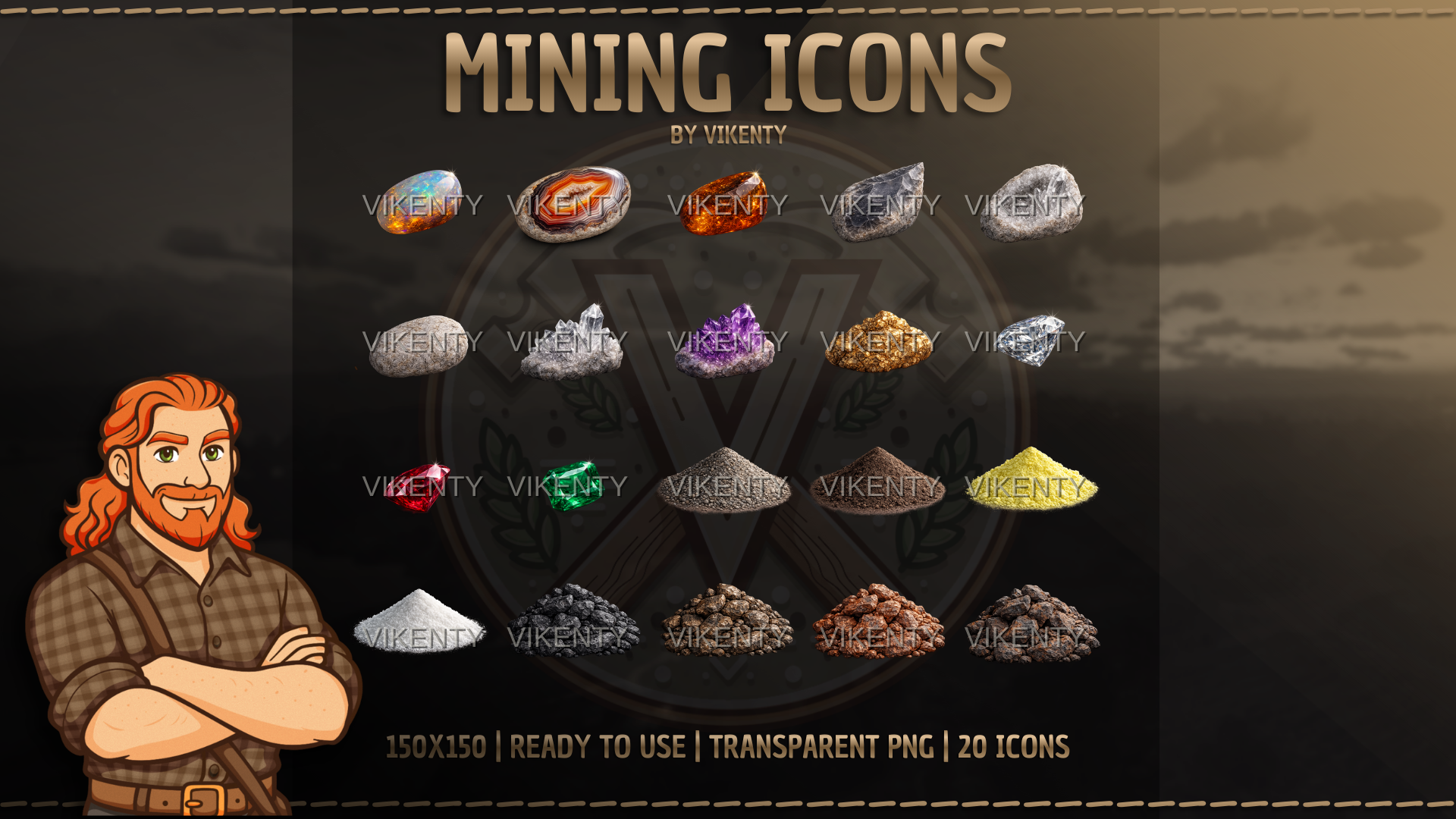 Mine Icons x20 | 01