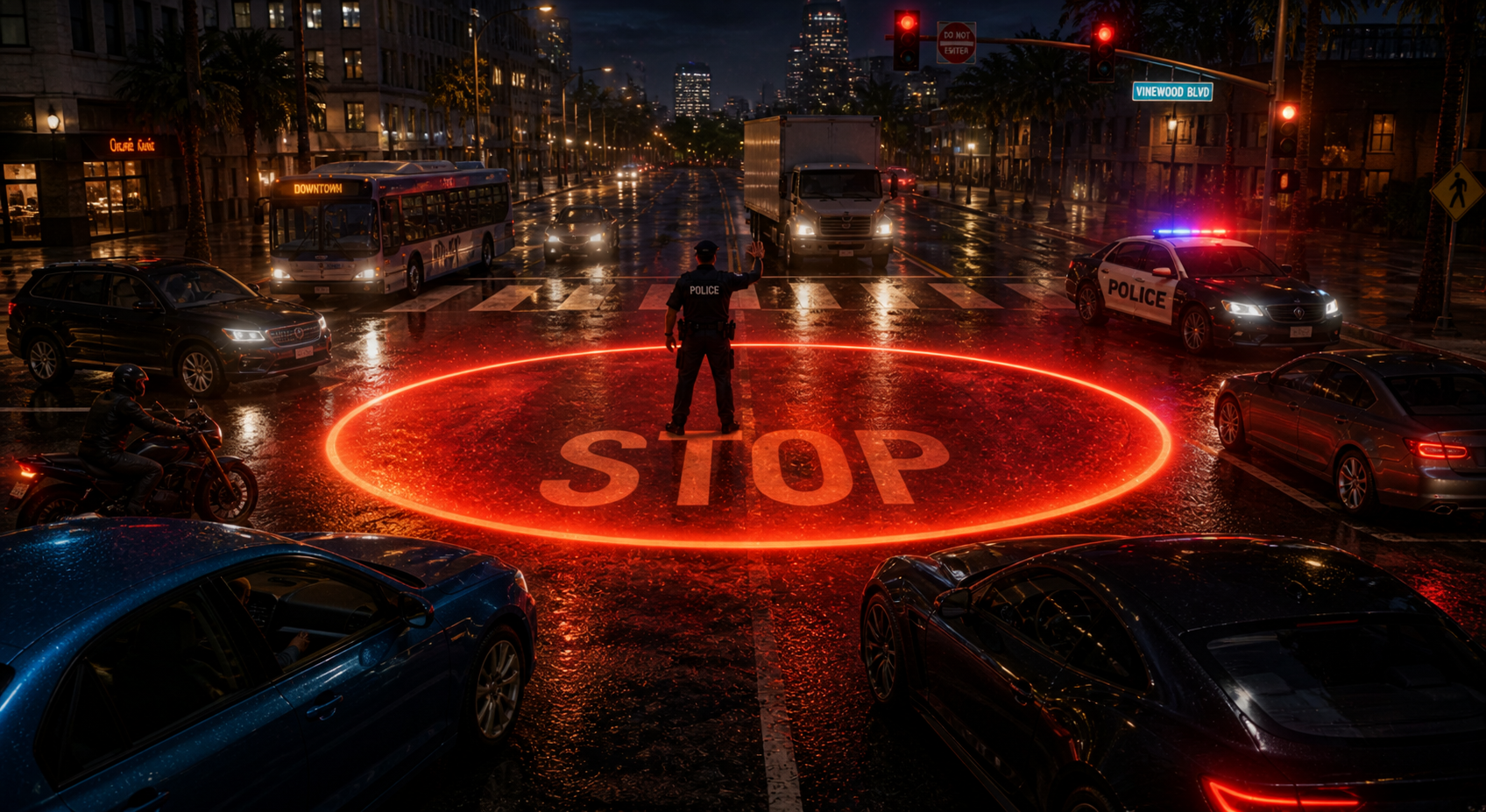Stop trafic  zone