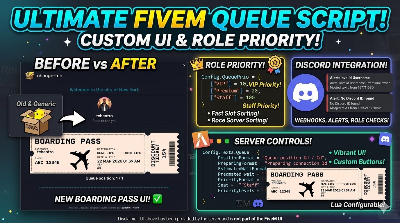 FiveM Queue - Advanced FiveM Queue with Banner Boarding Pass