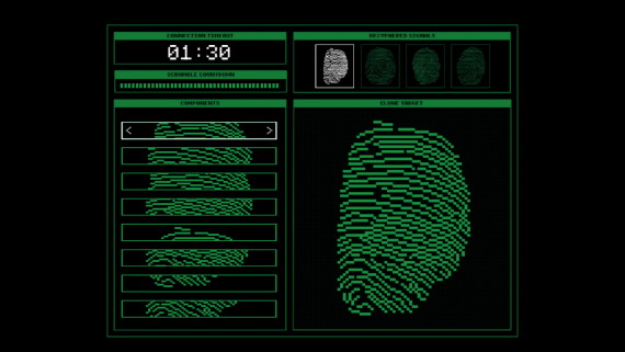 Standalone fingerprint hacking minigame