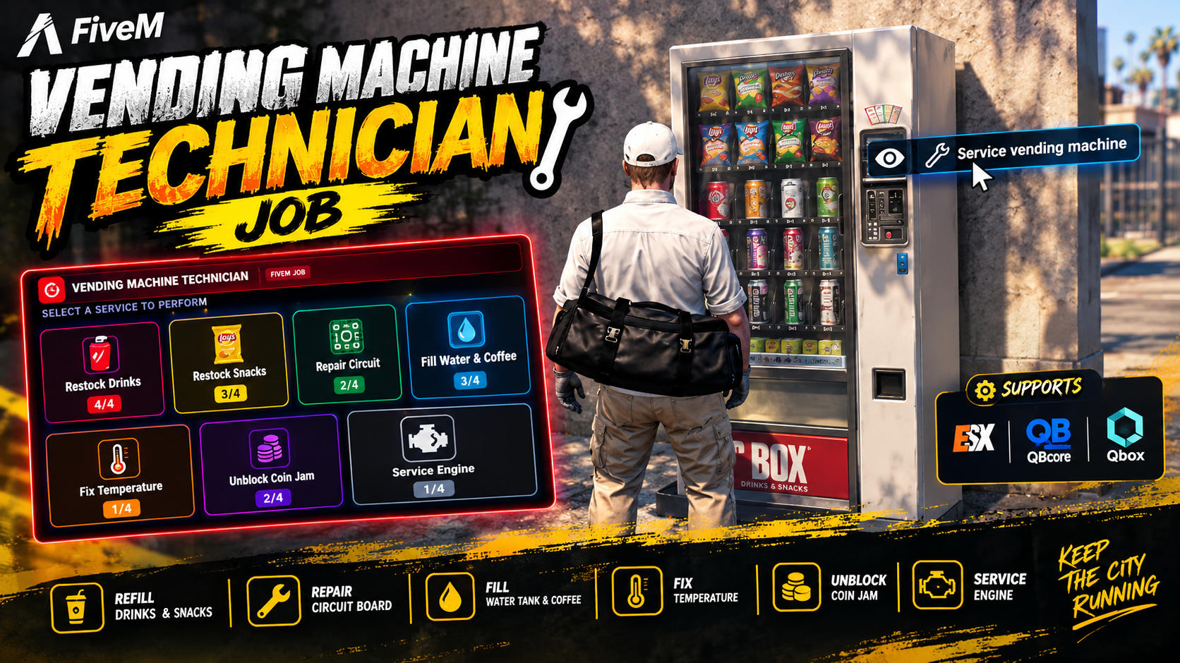 Fivem Vending Machine Technician Job | ESX, Qbcore, Qbox