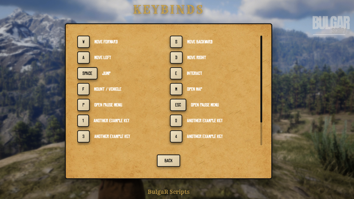 BulgaR Pause Menu [VORP] & [RSGCore] & [REDEMRP]