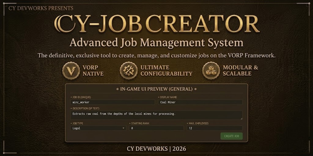 🤠 CY-Jobcreator | Complete In-Game Job Management System