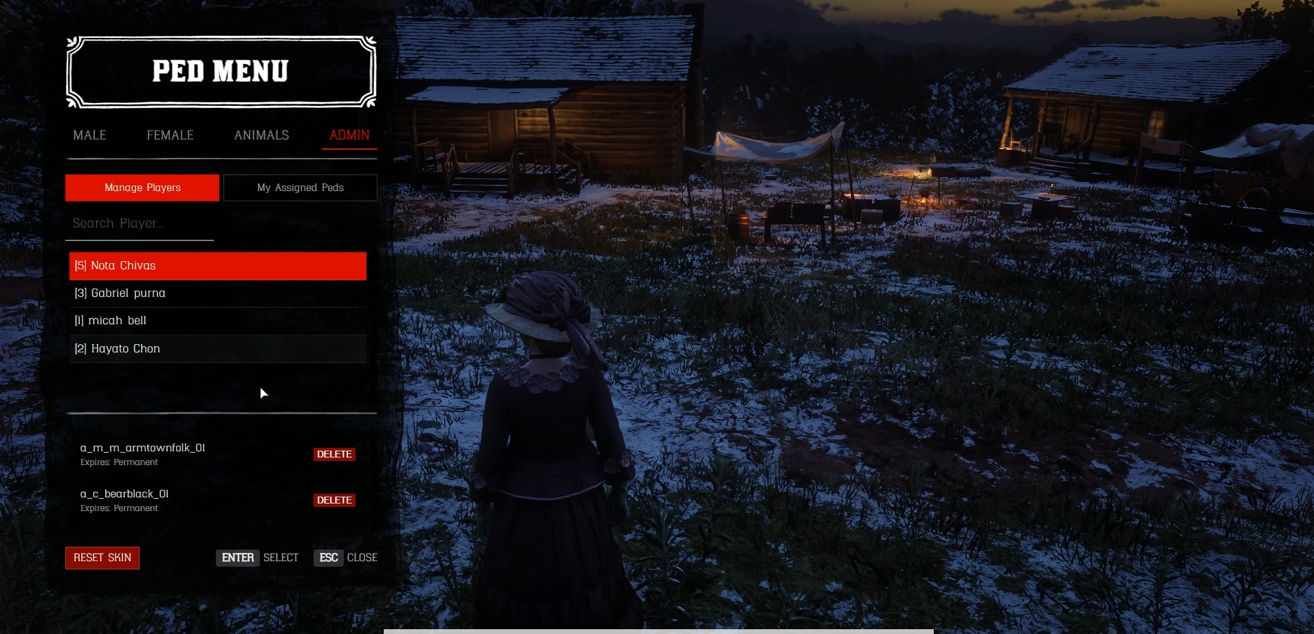 afoolasfallen RedM Scripts · af-pedmenu [RSG,VORP]