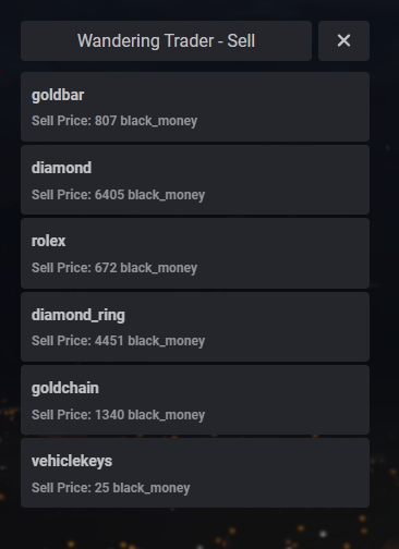 Wandering Trader |  QBX | OX_Inventory