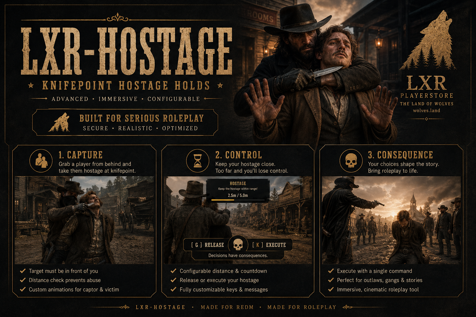 LXR-HOSTAGE — Knifepoint Hostage Holds for RedM