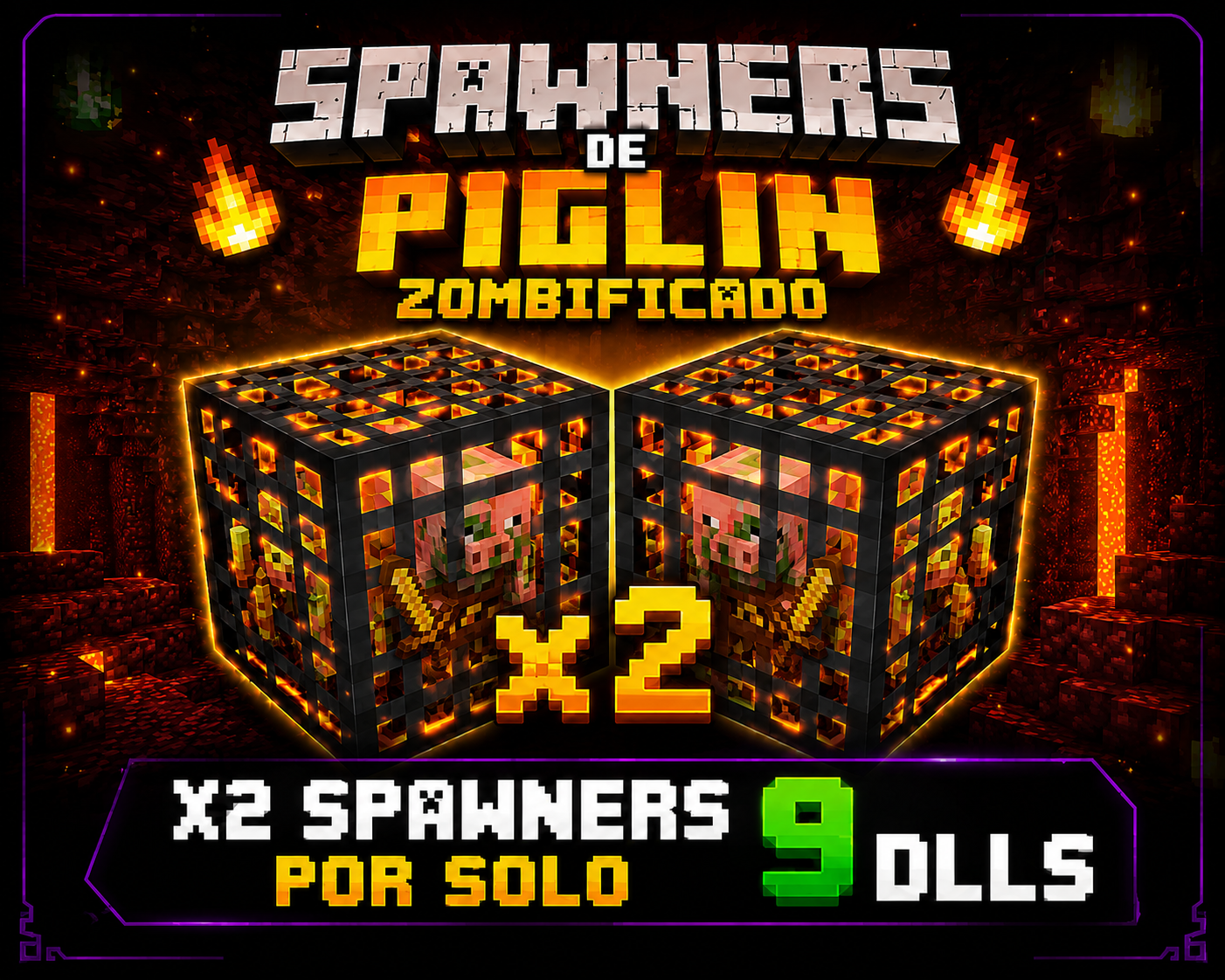 x2 Spawner de piglin zombificado