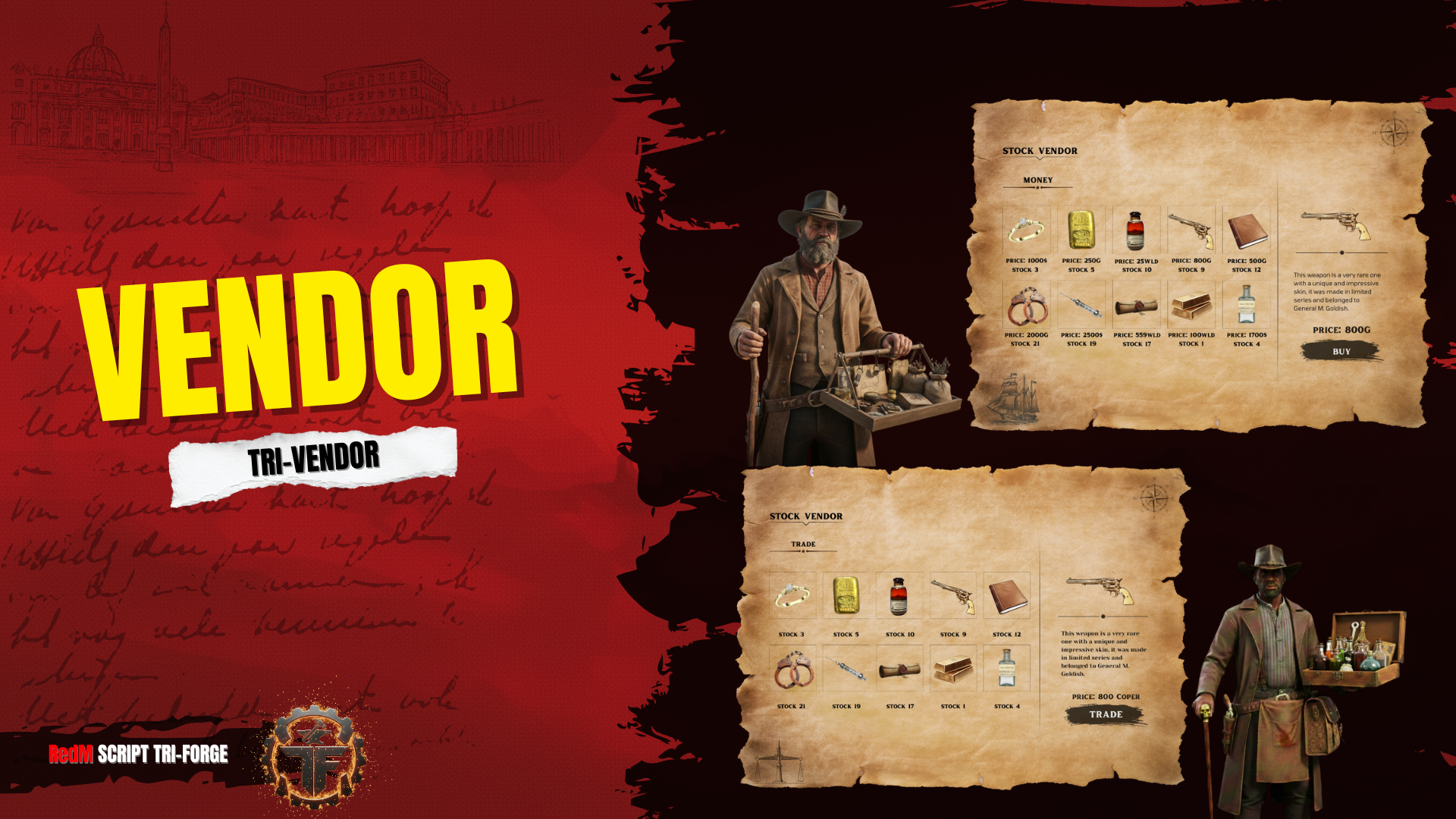 RedM Vendor & Trader System