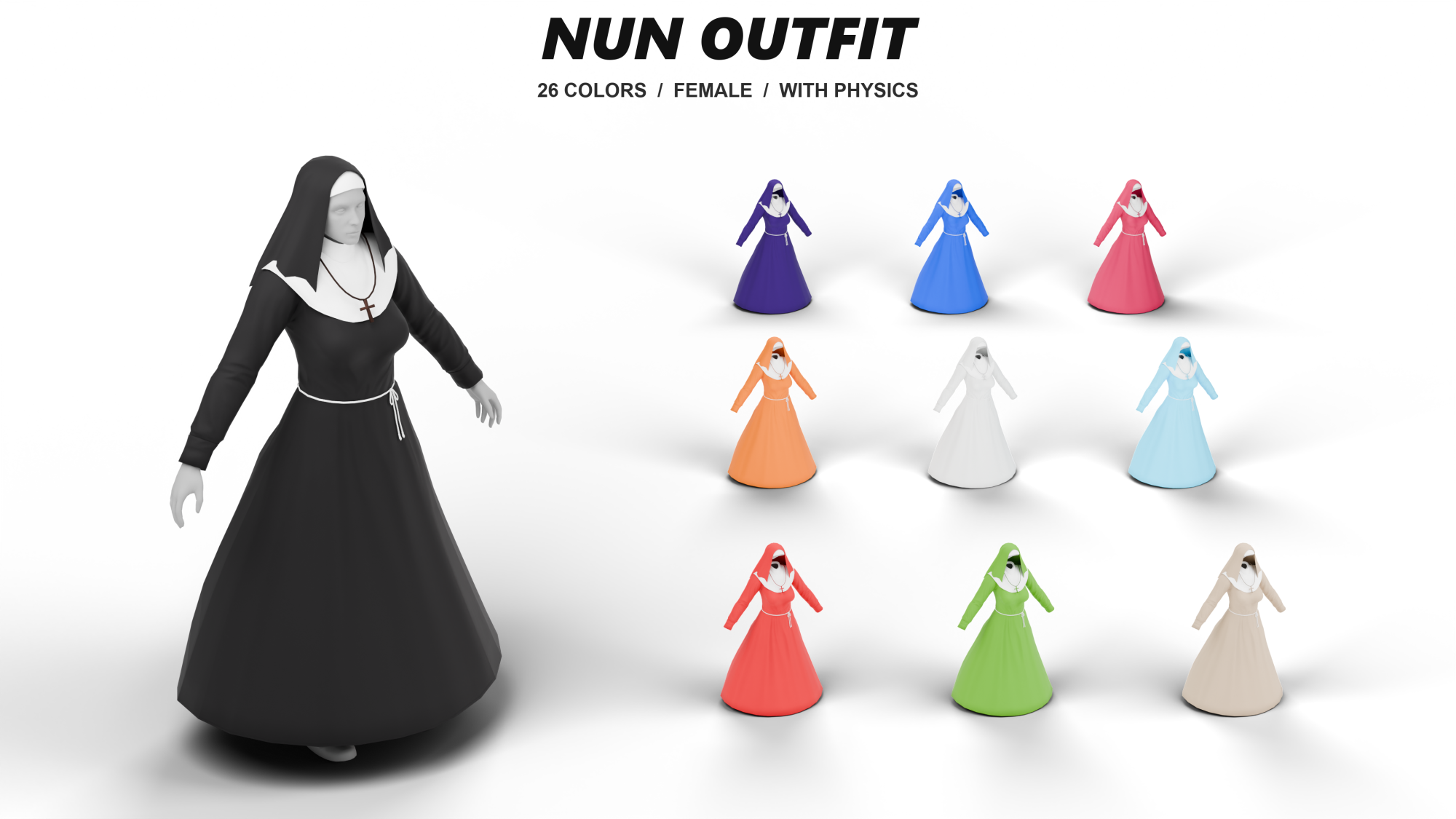 Female Nun Outfit (+Physics)