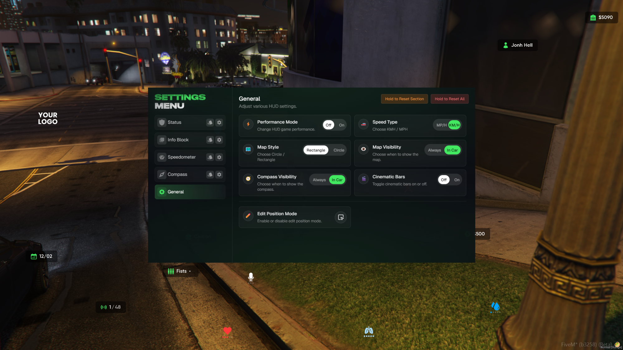 [Advanced Hud]ESX QBCORE QBOX {POPULAR ESCROW}