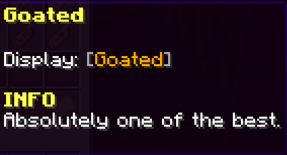 Goated Tag