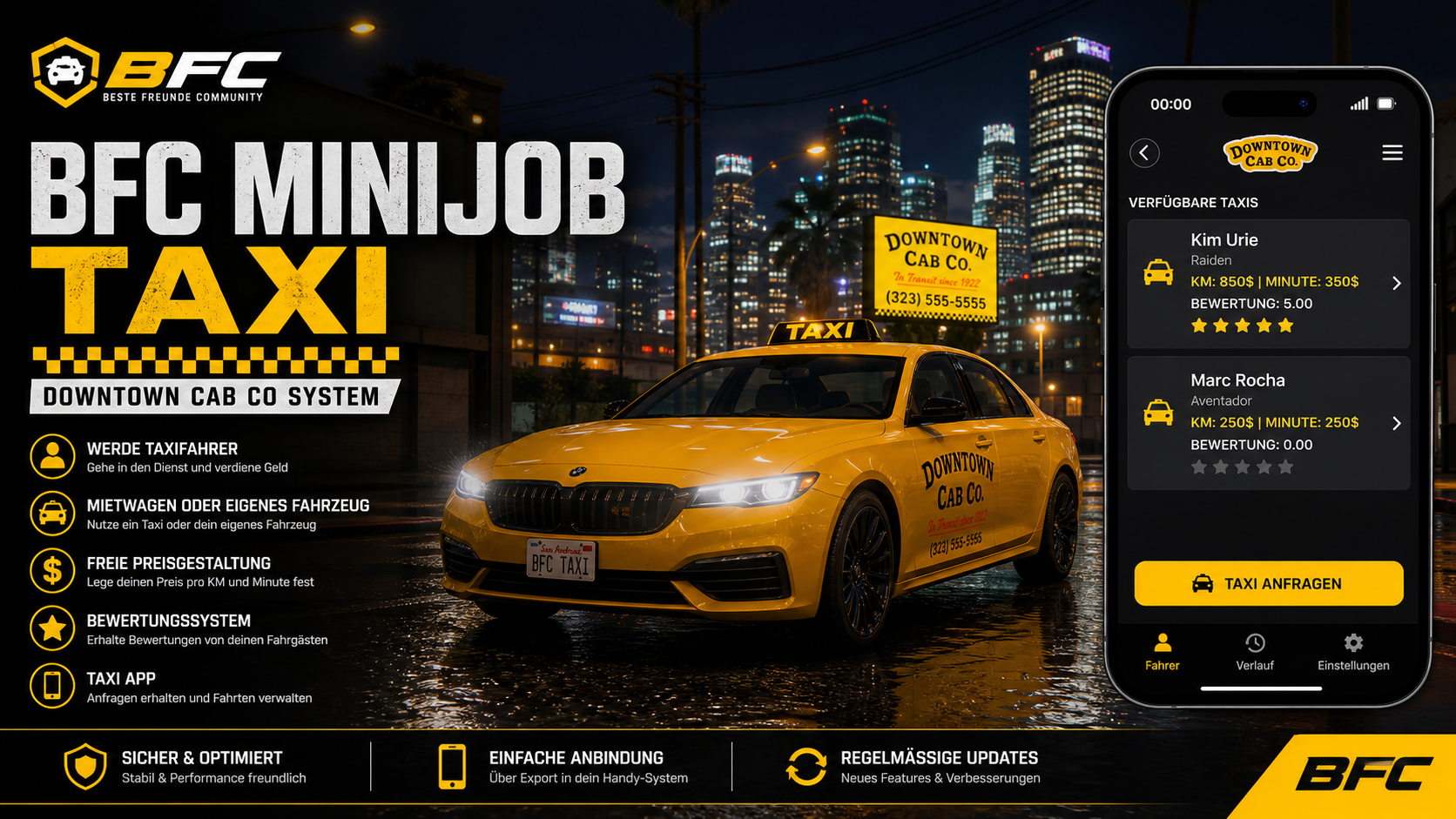 Minijob Taxi | Downtown Cab Co für FiveM