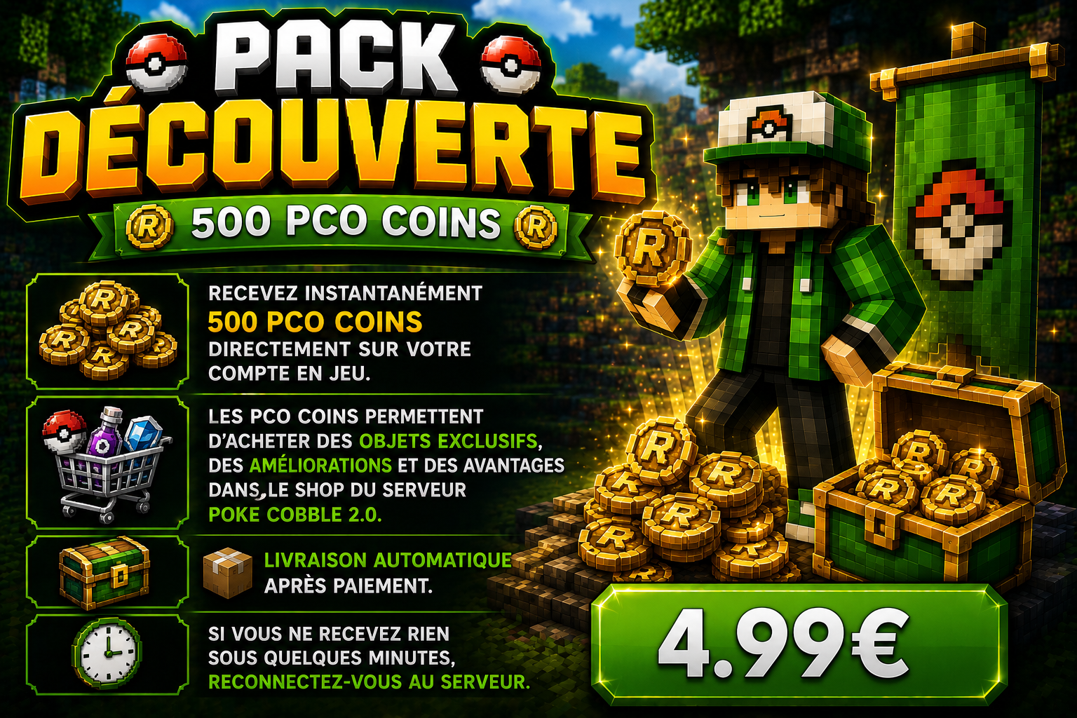 Pack Découverte – 500 PCO Coins