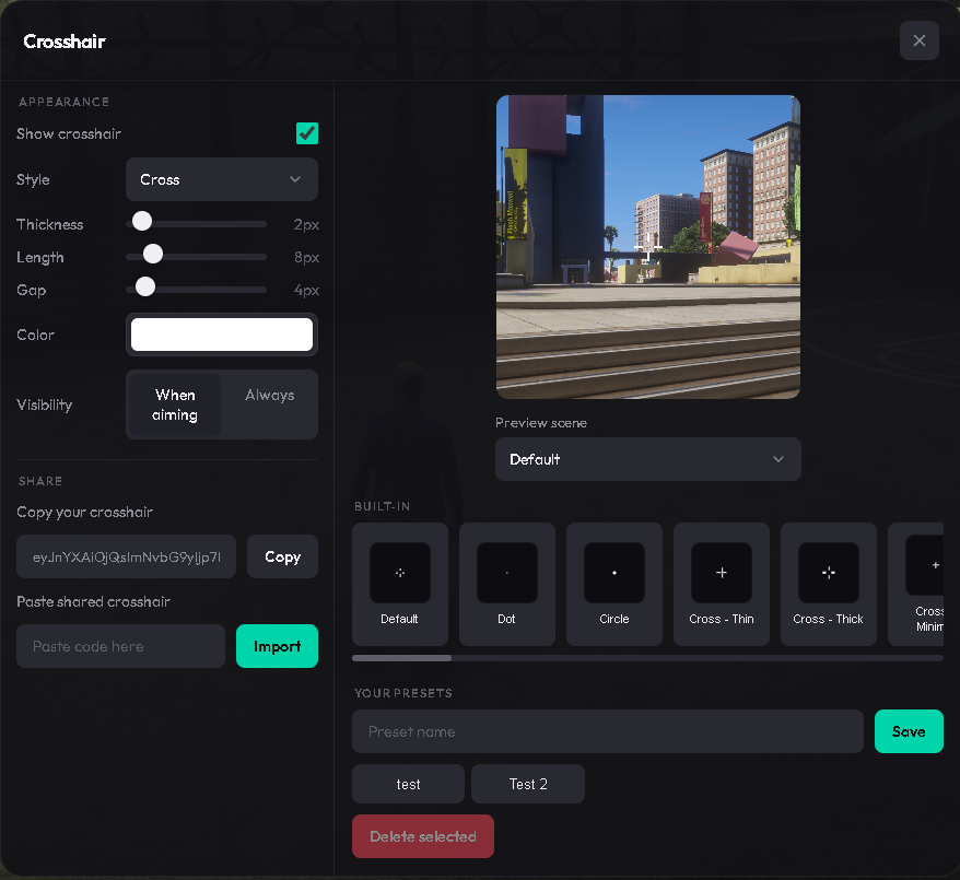 Crosshair – Custom crosshair for FiveM (Standalone)