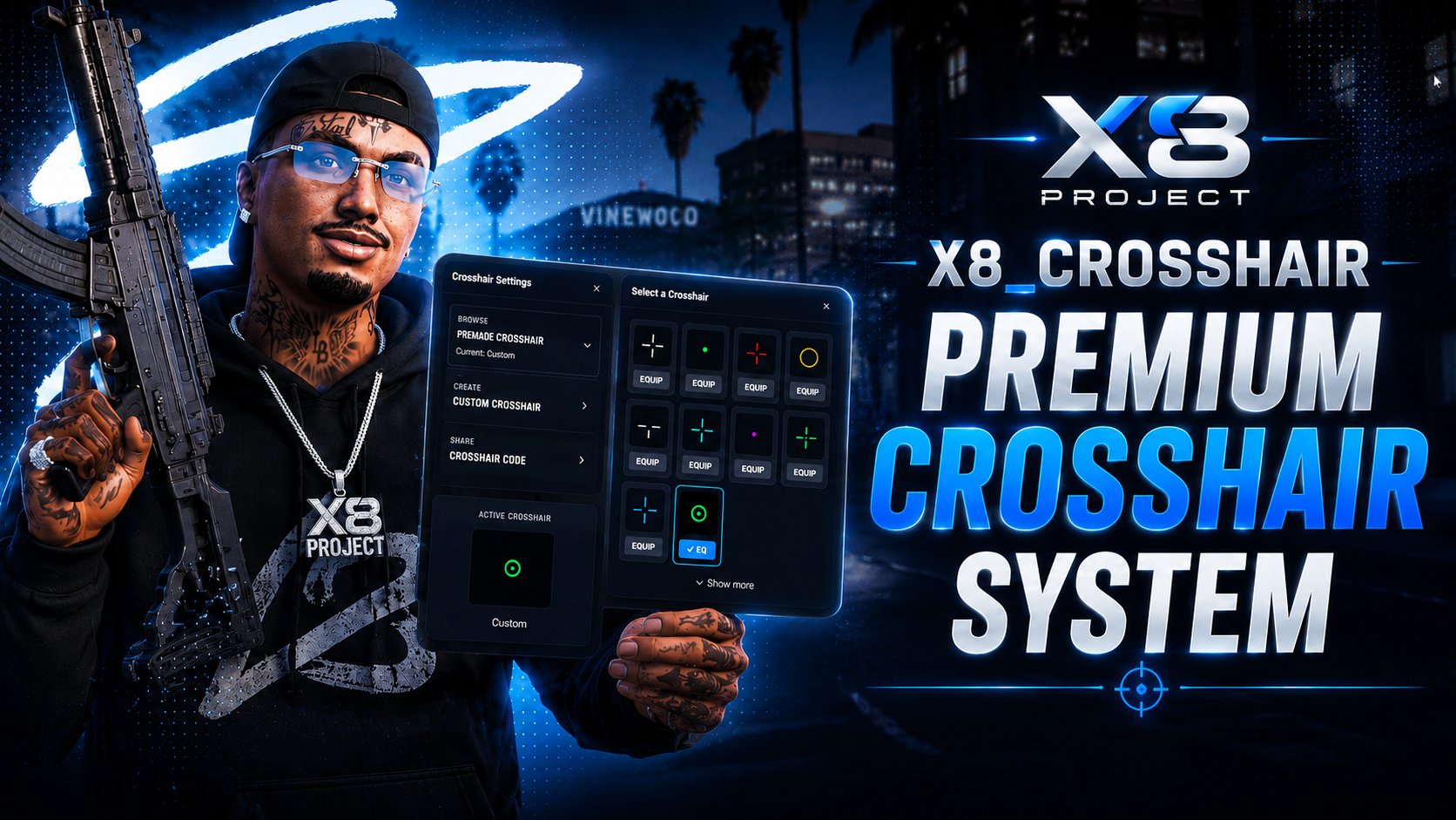 X8_Crosshair (Custom Aim Reticle — Premade, Builder, Share Codes & Aim-Only HUD) Open Source!