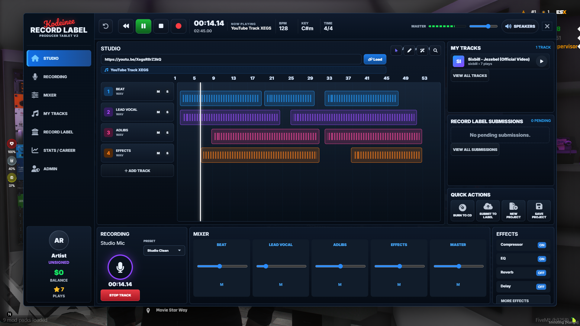 Bandlab Tablet + Record Label Script V2 [ESX/QB/QBOX]
