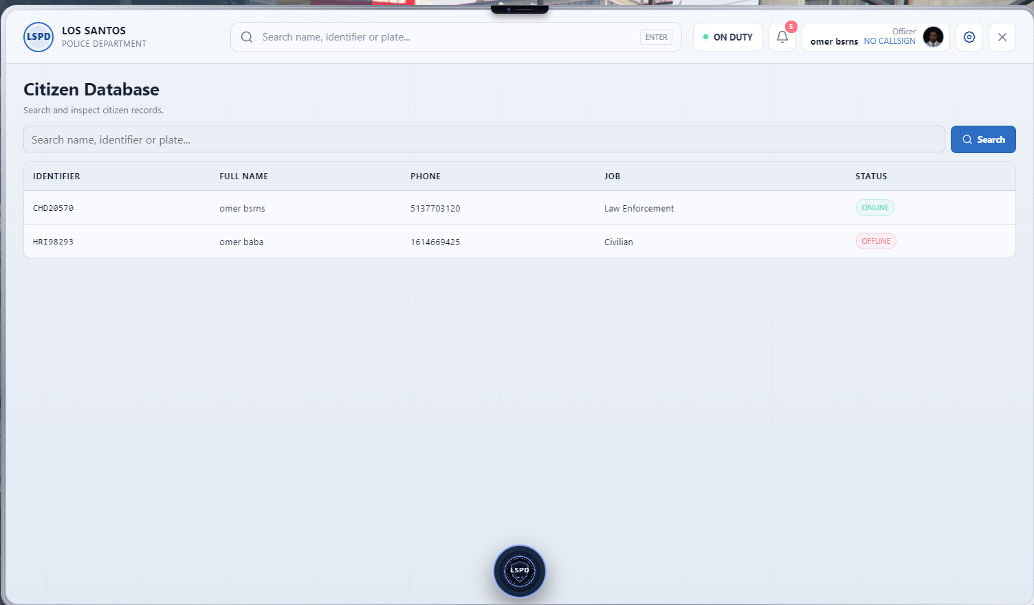 OB-MDT | Advanced Police Management System
