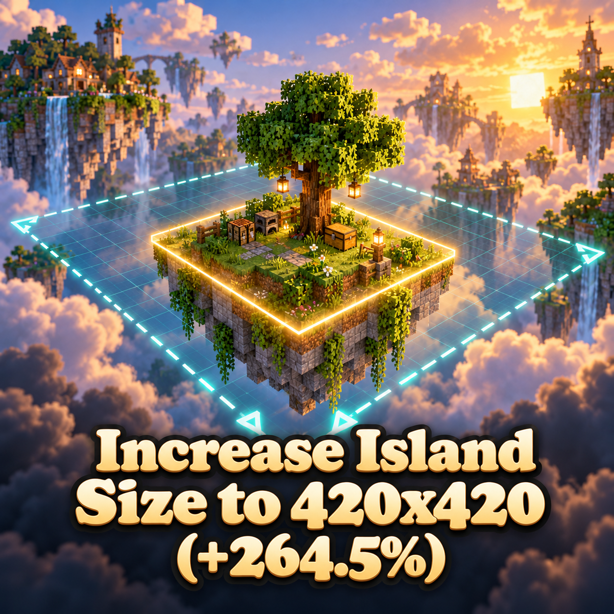 Increase Island Size to 420x420 (+264.5%)