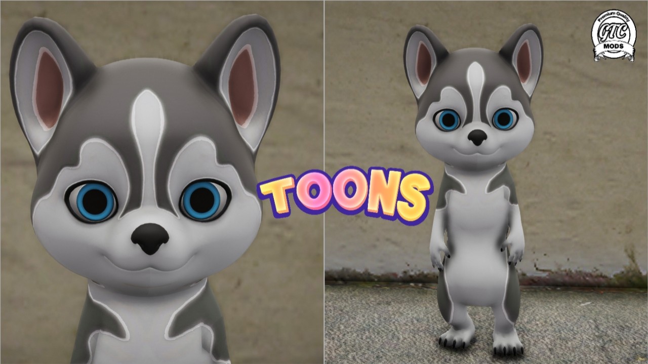 Mini Cartoon Husky Dog Ped (Add-On)
