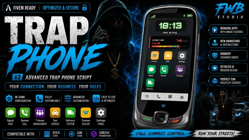 TrapPhone V2 | The Ultimate Trap Phone for Fivem ESX, QBCore & Qbox