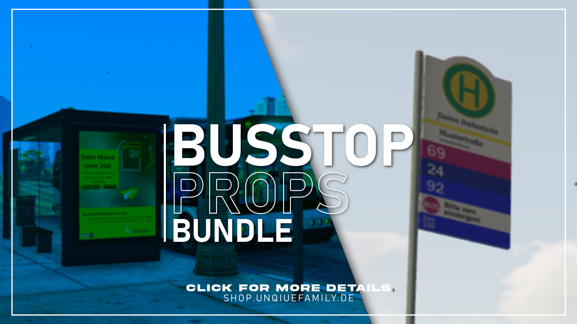 Bushaltestellen Prop + Schild / Bus Stop Prop + Sign  (Only Placeable)