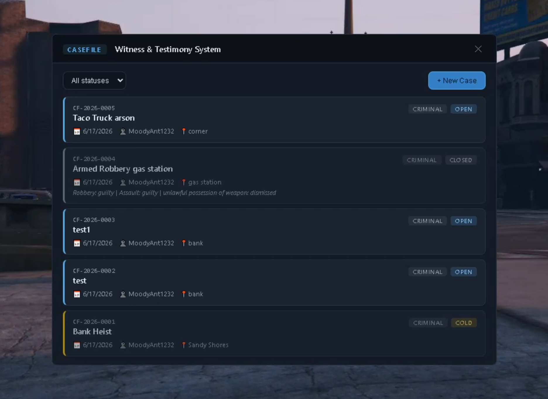 CaseFile — Case Management & Testimony System