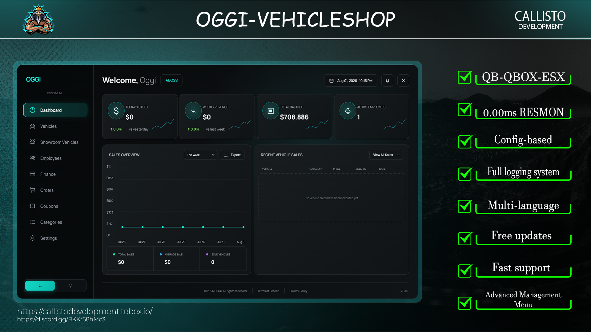 Advanced VehicleShop Script for QBCore/QBox/ESX (Escrow)