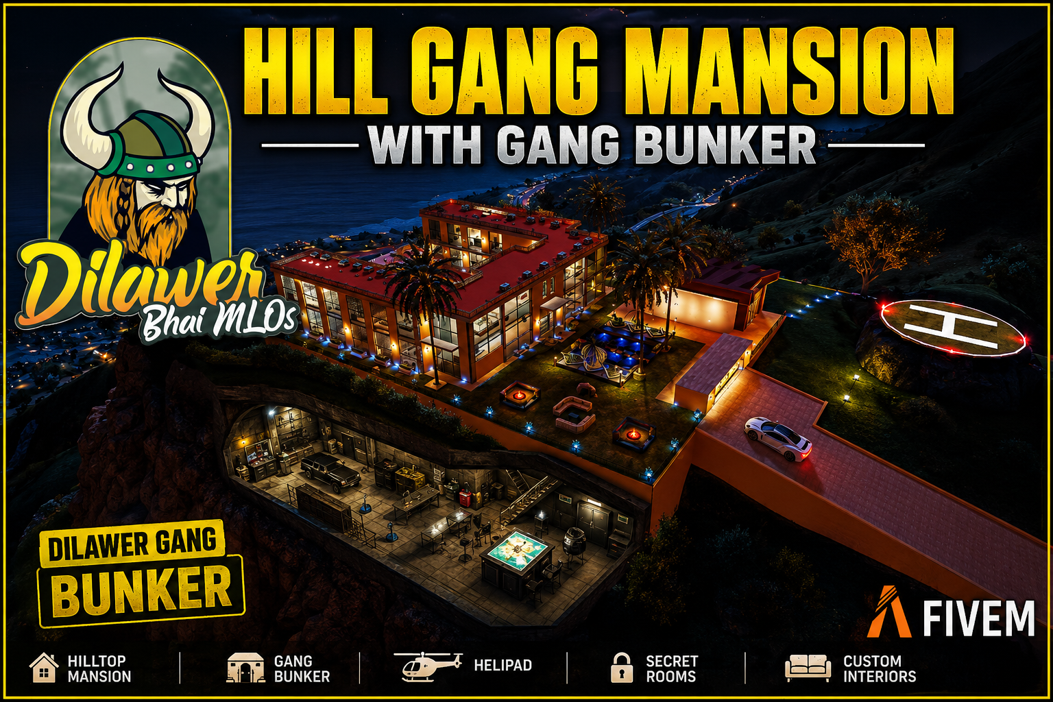 Hill gang mansion with bunker