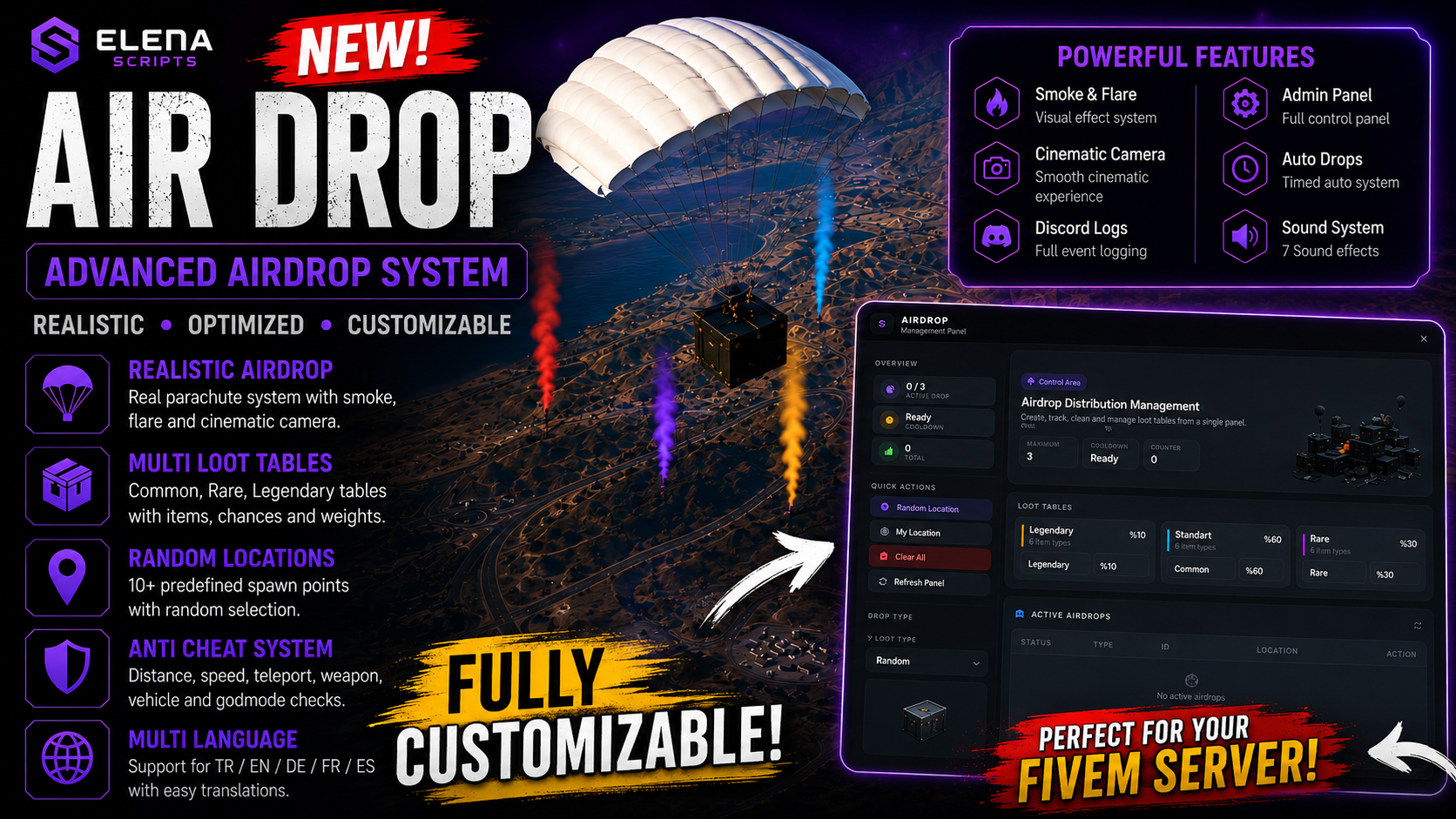 Elena Airdrop Showcase | ESX QBCore QBox Compatible