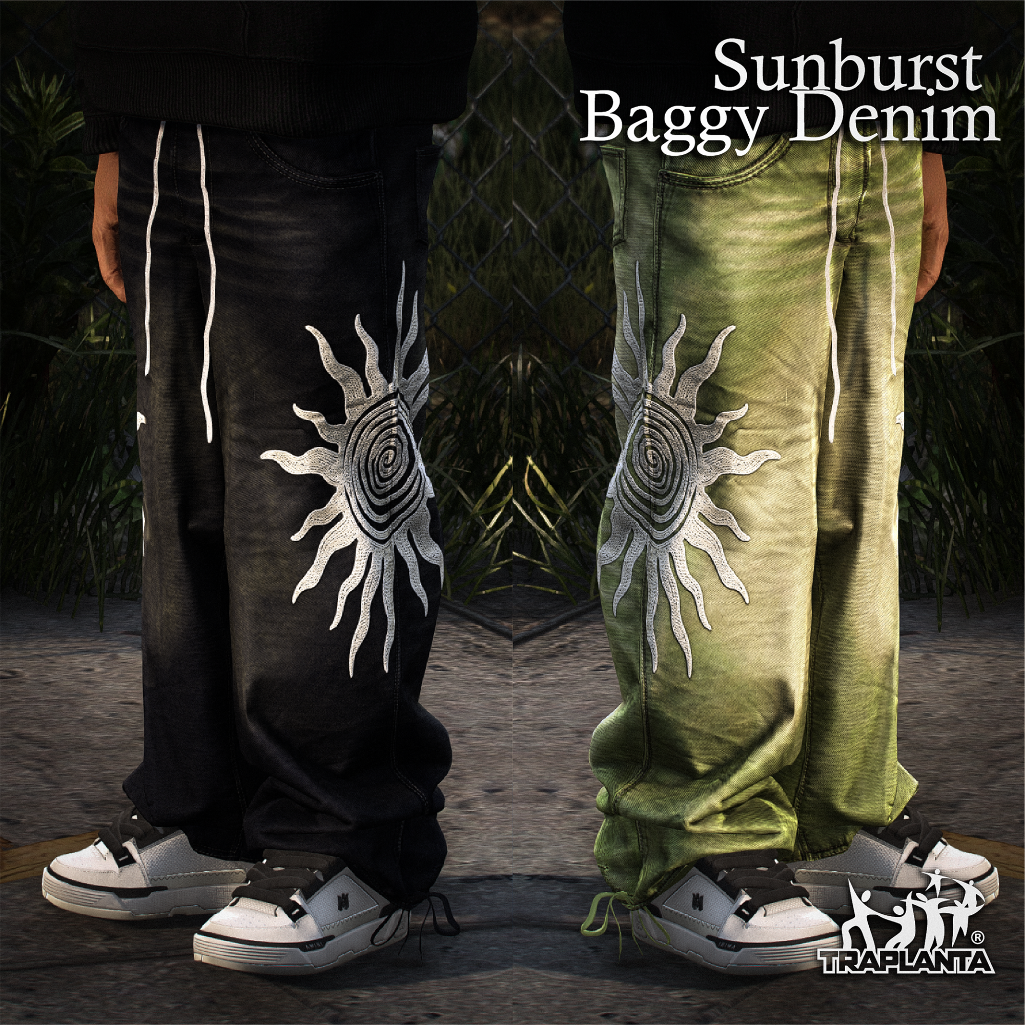 SUNBURST BAGGY DENIM